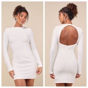 Lulus All That You Wish For White Mock Neck Cutout Bodycon
Dress